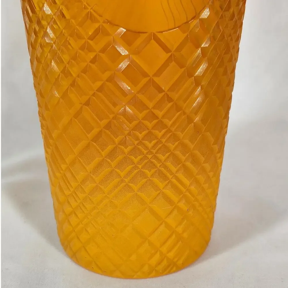 STARBUCKS COLLECTIBLE TUMBLER – VIBRANT YELLOW – TEXTURED SURFACE – 24OZ